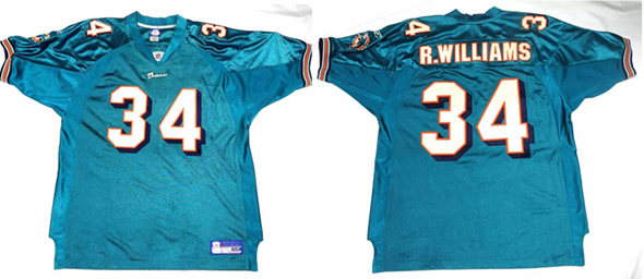Men's Aqua Miami Dolphins Customized Stitched Football Jersey